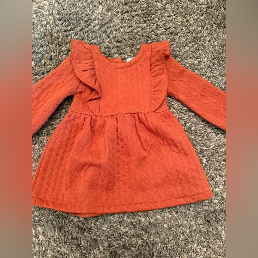 Adorable Orange Knit Baby Dress